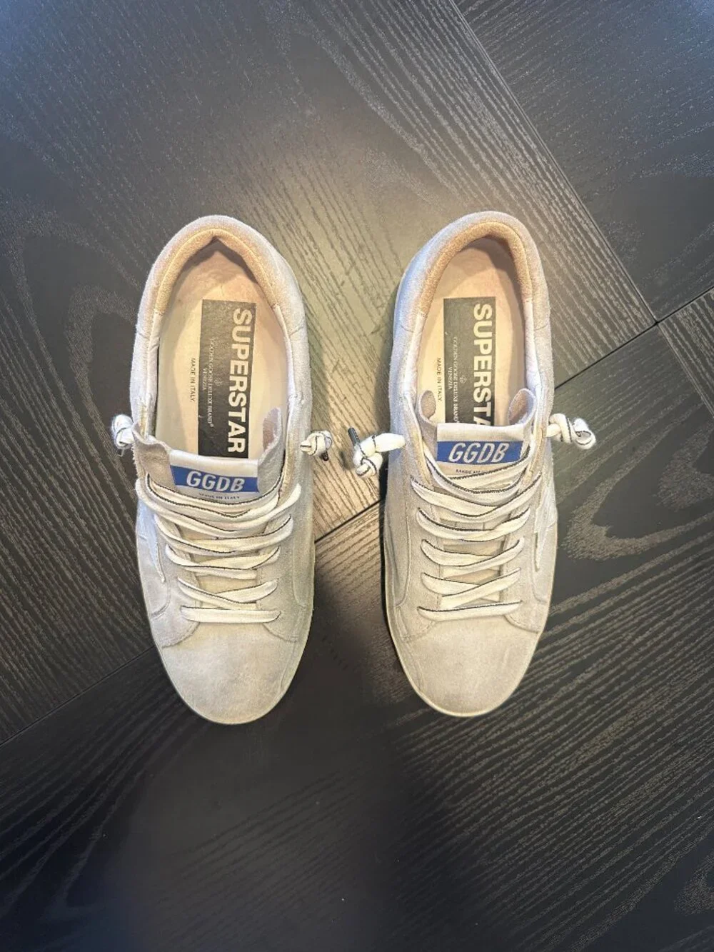 Golden Goose Grey Suede Super Star Low Top Sneakers - Picture 3 of 5